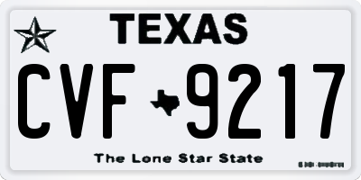 TX license plate CVF9217
