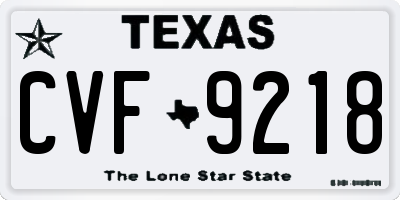 TX license plate CVF9218