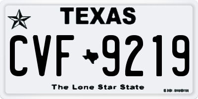 TX license plate CVF9219