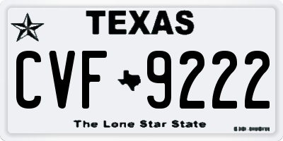 TX license plate CVF9222