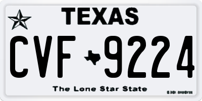 TX license plate CVF9224