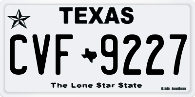 TX license plate CVF9227