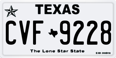 TX license plate CVF9228