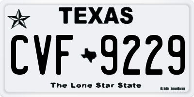 TX license plate CVF9229