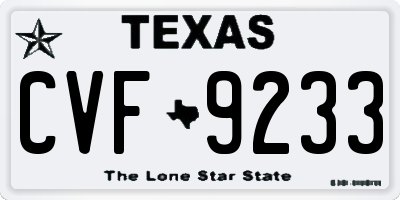 TX license plate CVF9233