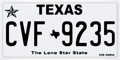 TX license plate CVF9235