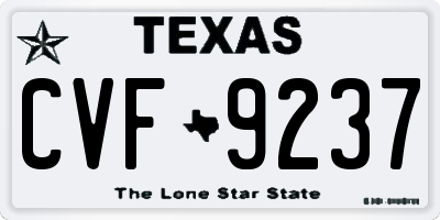TX license plate CVF9237