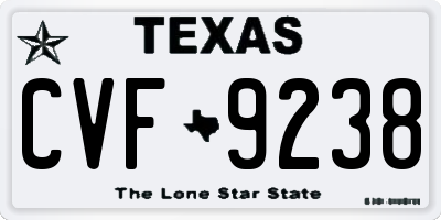 TX license plate CVF9238