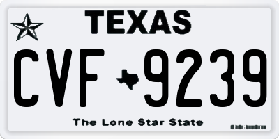 TX license plate CVF9239