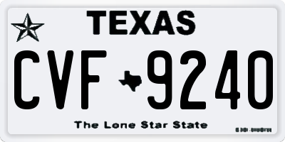 TX license plate CVF9240