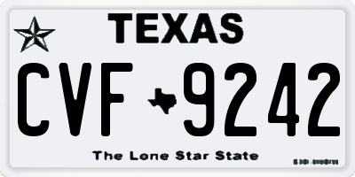 TX license plate CVF9242