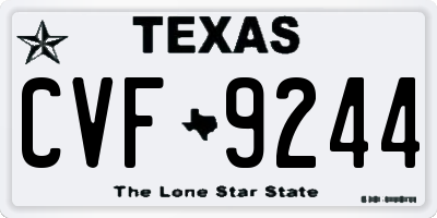 TX license plate CVF9244