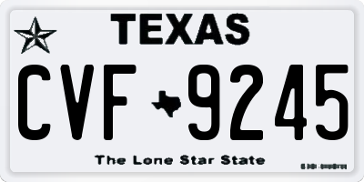 TX license plate CVF9245