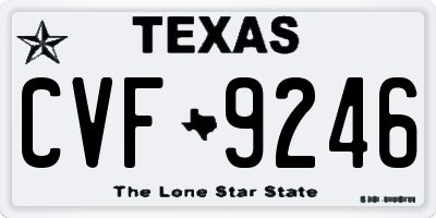 TX license plate CVF9246