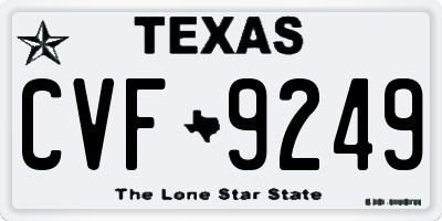 TX license plate CVF9249
