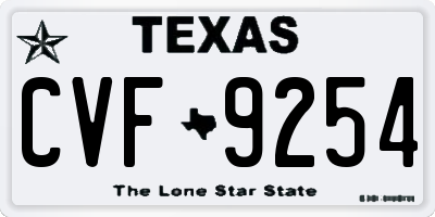 TX license plate CVF9254