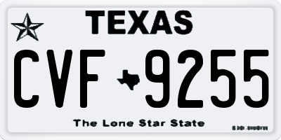 TX license plate CVF9255