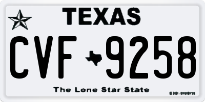 TX license plate CVF9258