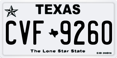 TX license plate CVF9260