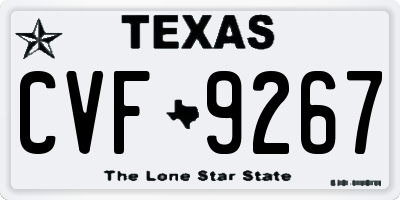 TX license plate CVF9267