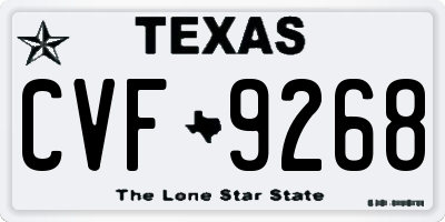 TX license plate CVF9268