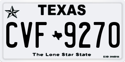 TX license plate CVF9270