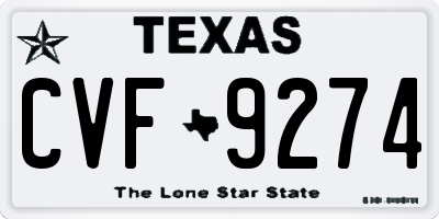 TX license plate CVF9274