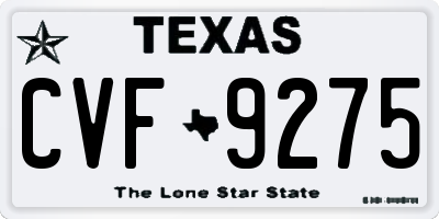 TX license plate CVF9275