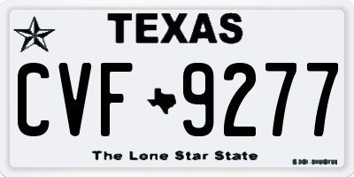 TX license plate CVF9277