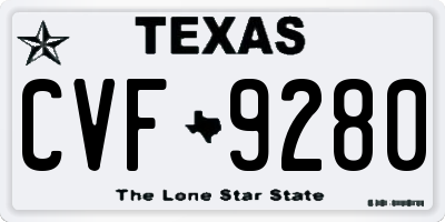 TX license plate CVF9280