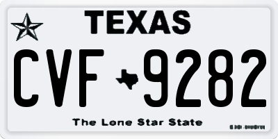 TX license plate CVF9282