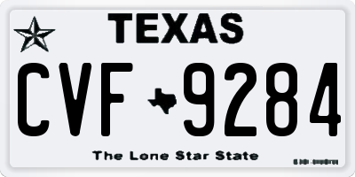 TX license plate CVF9284