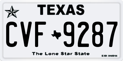 TX license plate CVF9287