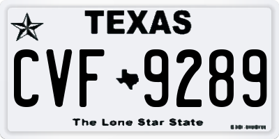 TX license plate CVF9289