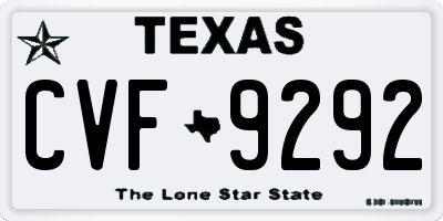 TX license plate CVF9292