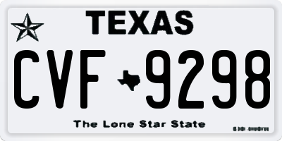 TX license plate CVF9298