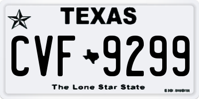 TX license plate CVF9299