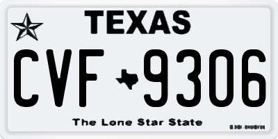 TX license plate CVF9306