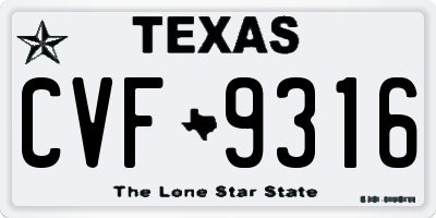 TX license plate CVF9316
