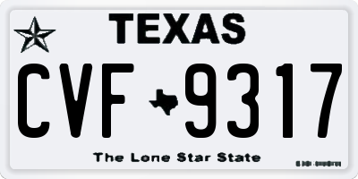TX license plate CVF9317