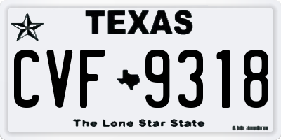 TX license plate CVF9318