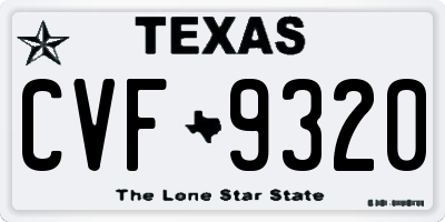 TX license plate CVF9320