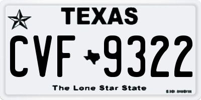 TX license plate CVF9322