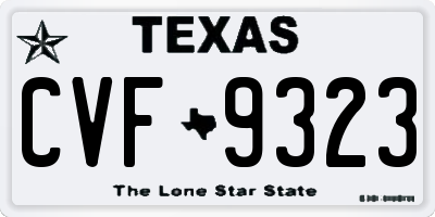TX license plate CVF9323