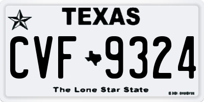 TX license plate CVF9324