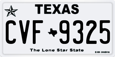 TX license plate CVF9325