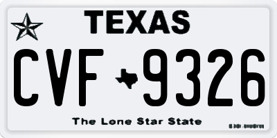 TX license plate CVF9326