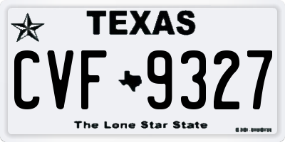 TX license plate CVF9327