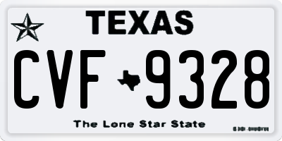 TX license plate CVF9328