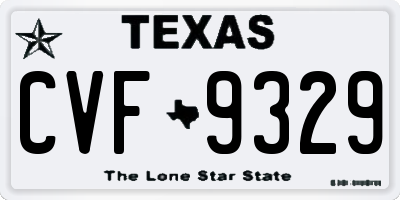 TX license plate CVF9329